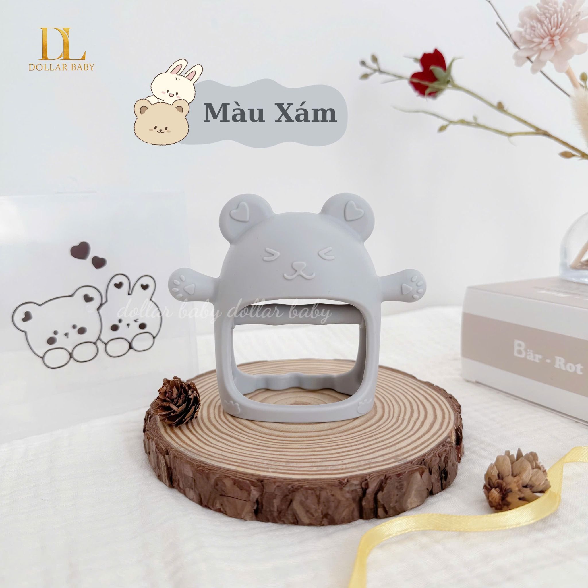  Gặm Nướu Gấu Thỏ Silicon - BARROT ( Kèm Hộp ) 