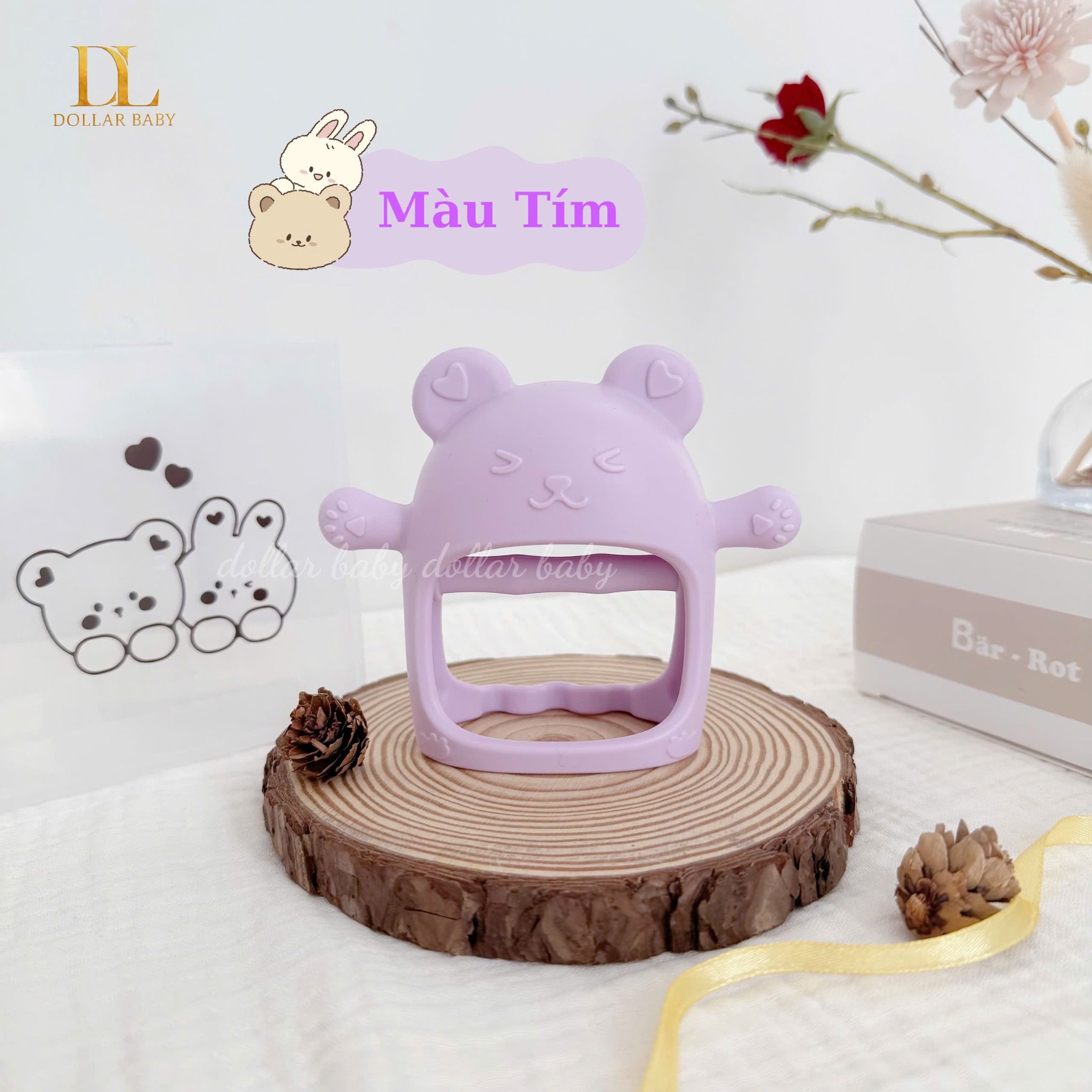  Gặm Nướu Gấu Thỏ Silicon - BARROT ( Kèm Hộp ) 