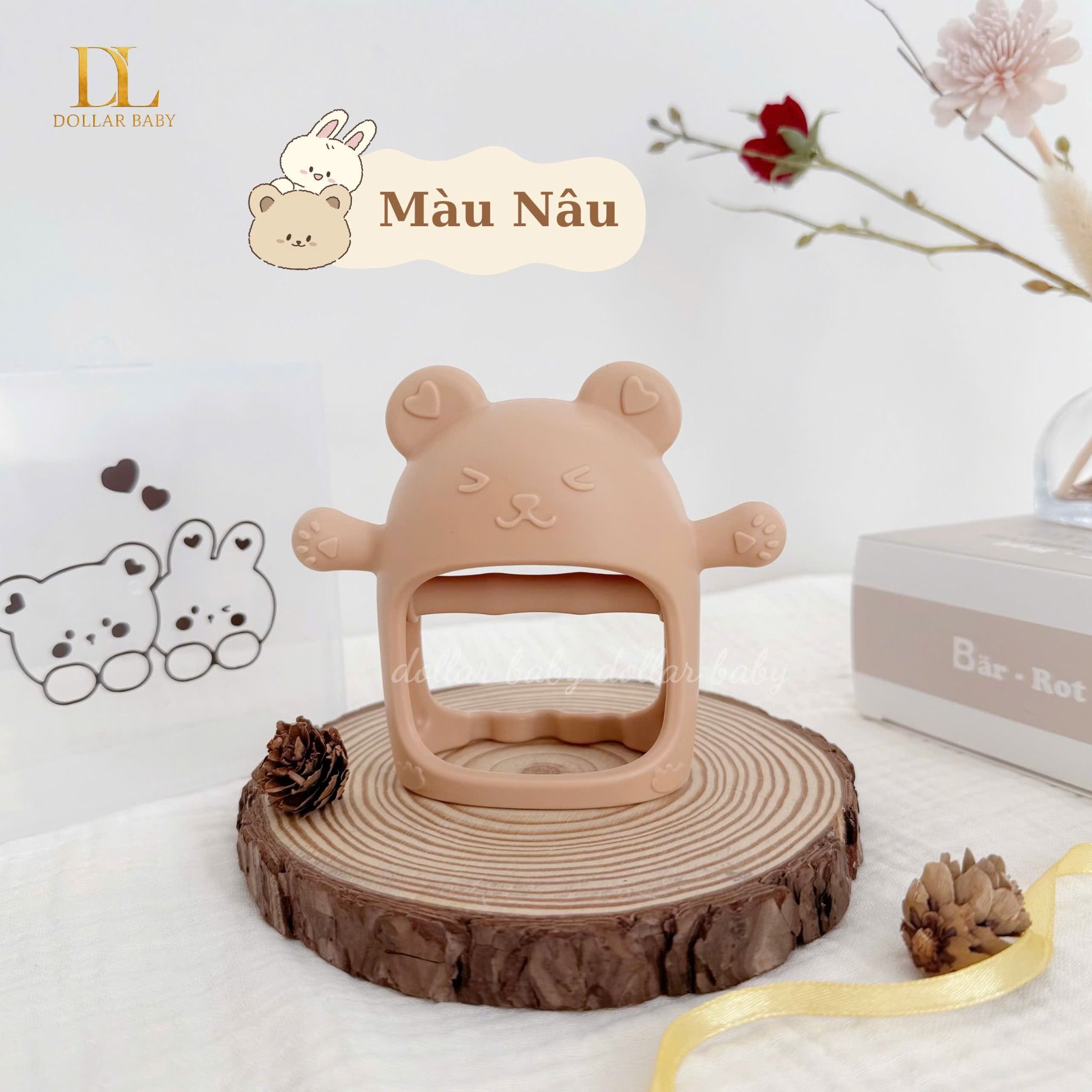  Gặm Nướu Gấu Thỏ Silicon - BARROT ( Kèm Hộp ) 