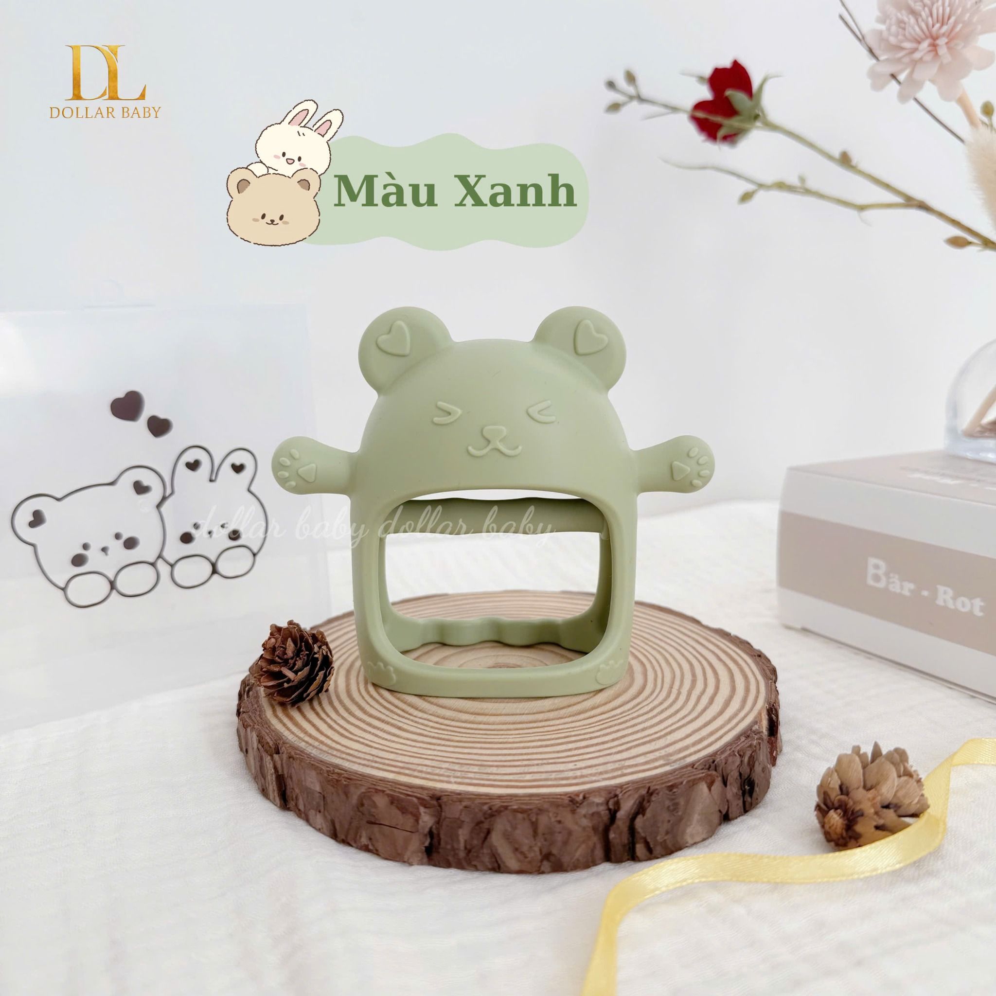  Gặm Nướu Gấu Thỏ Silicon - BARROT ( Kèm Hộp ) 