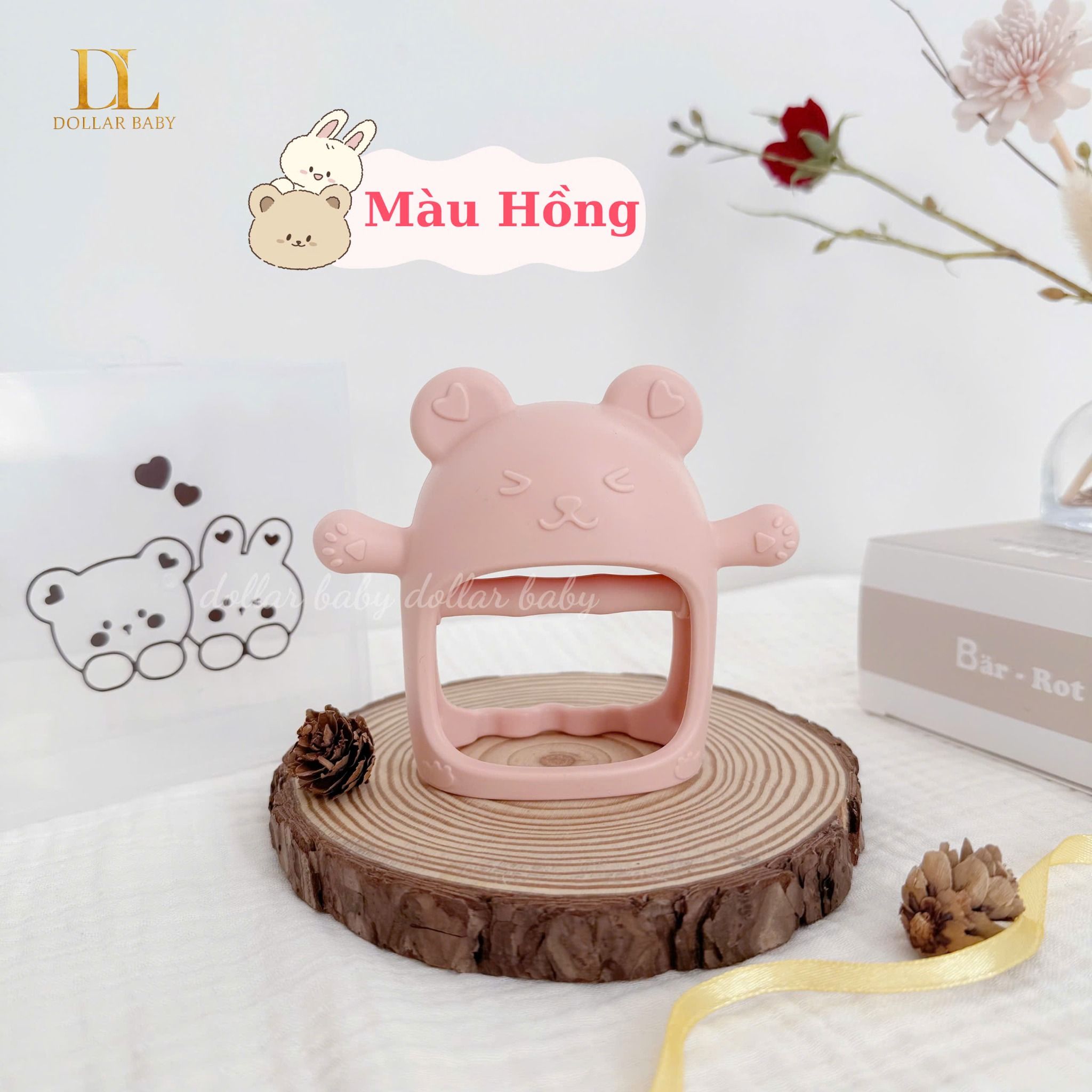  Gặm Nướu Gấu Thỏ Silicon - BARROT ( Kèm Hộp ) 