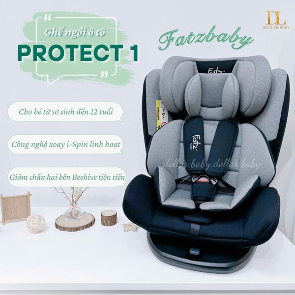  FATZ BABY - Ghế ô tô 360 độ có ISOFIX và TOP TETHER - Protect 1 