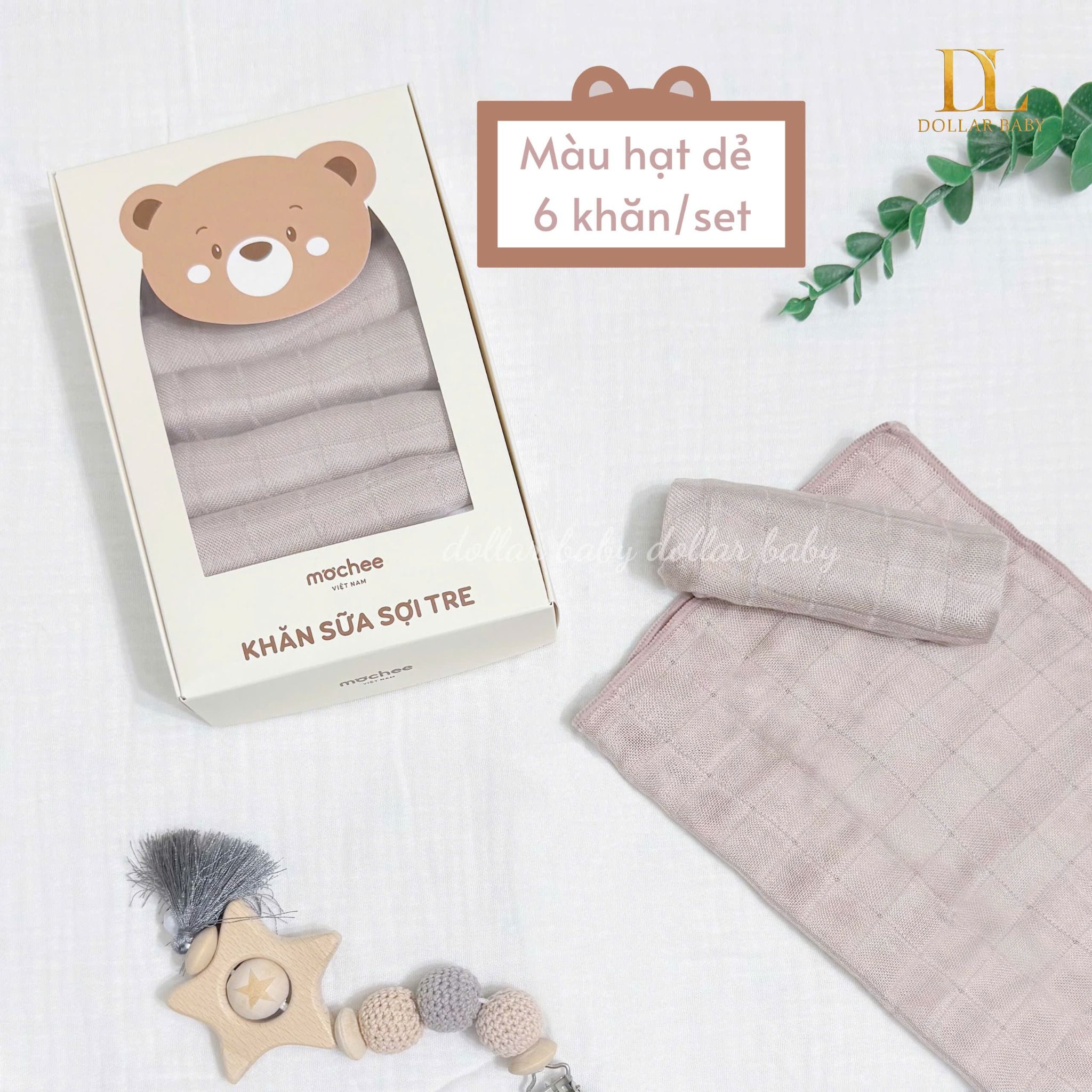  Set Khăn Sữa Sợi Tre 3 Lớp - Mochee 