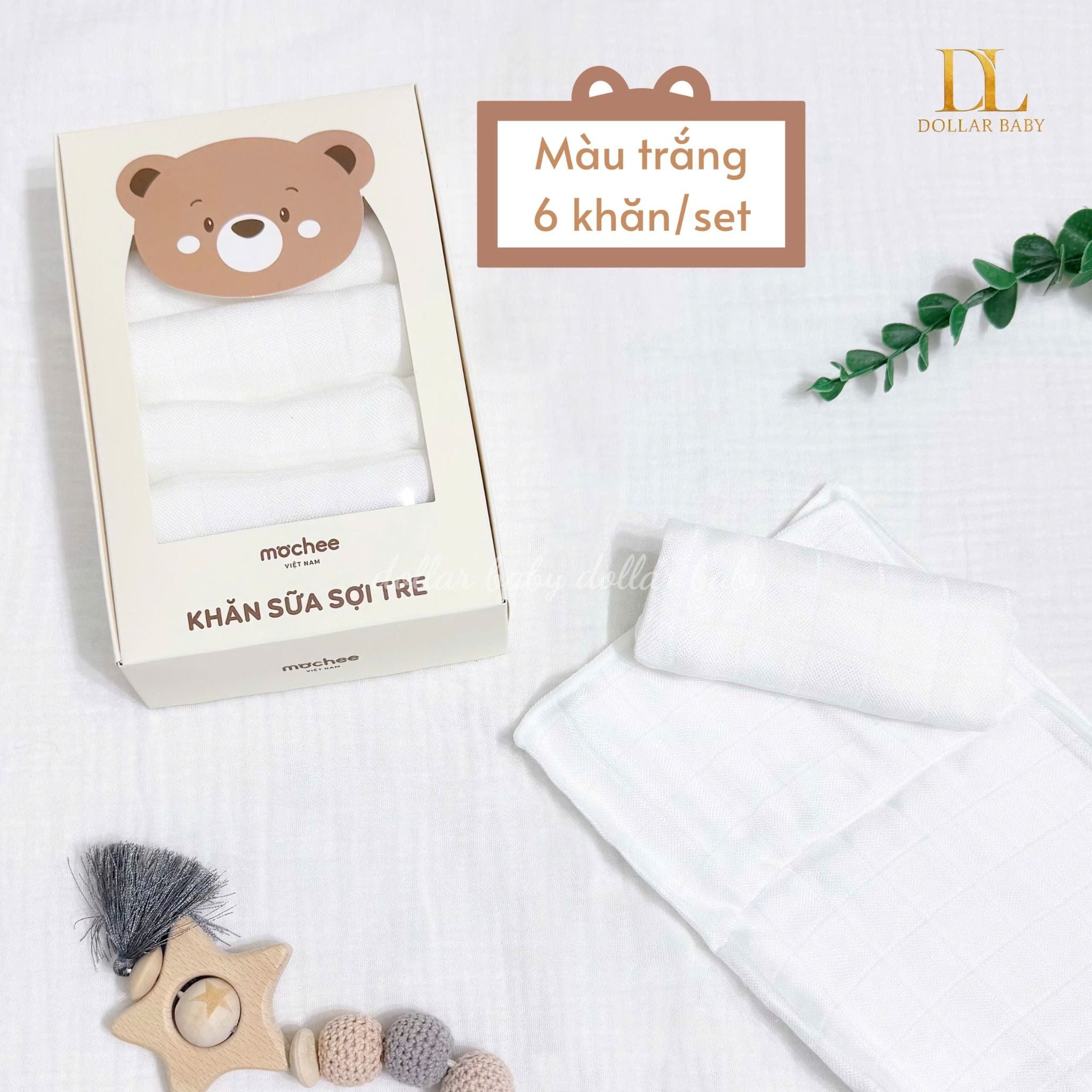  Set Khăn Sữa Sợi Tre 3 Lớp - Mochee 