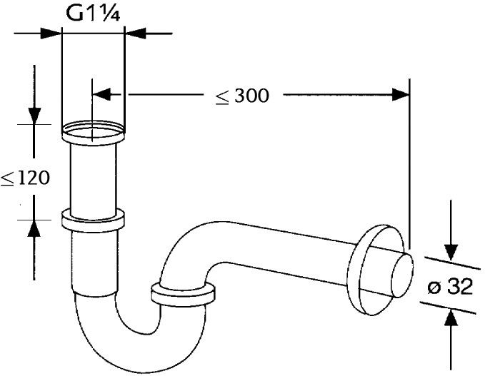 Ống thải chữ P 1026505-00