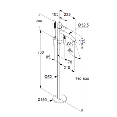 Vòi đặt sàn cho bồn tắm 385900576