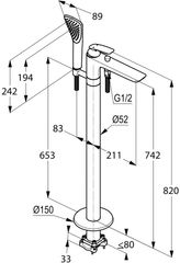 Vòi đặt sàn cho bồn tắm  525900575