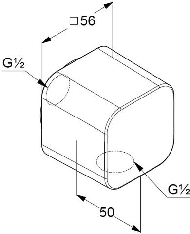 Cút nối tường vuông 6554305-00