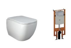 Bàn cầu treo tường MP13AWHA - két nước NEOFS04RAK8C