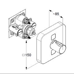 Mặt nạ điều khiển nhiệt độ và chuyển hướng sen âm tường 389110538