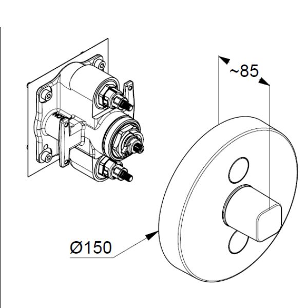 Mặt nạ điều khiển nhiệt độ và chuyển hướng sen âm tường 389120538