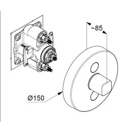 Mặt nạ điều khiển nhiệt độ và chuyển hướng sen âm tường 389120538
