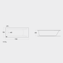 Bồn tắm xây RAK-METROPOLITAN  BT52AWHA