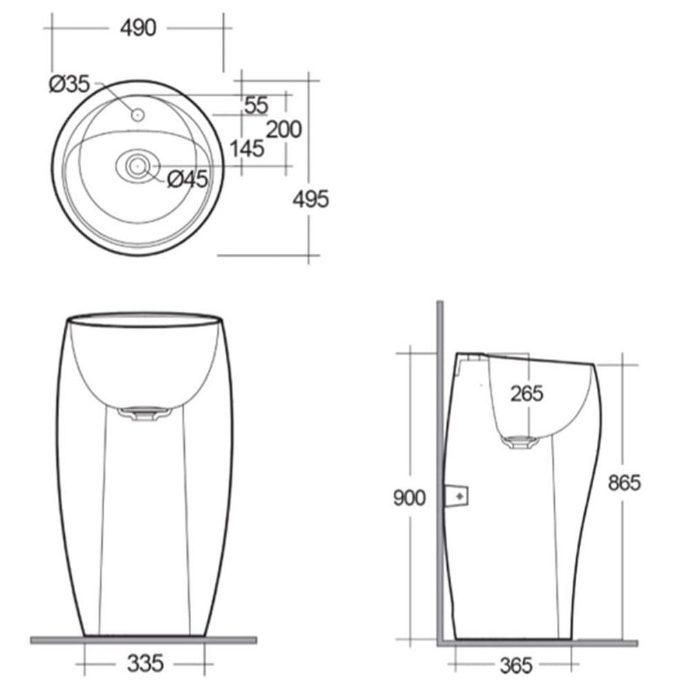 Chậu đặt sàn RAK-CLOUD CLOFS5001AWHA