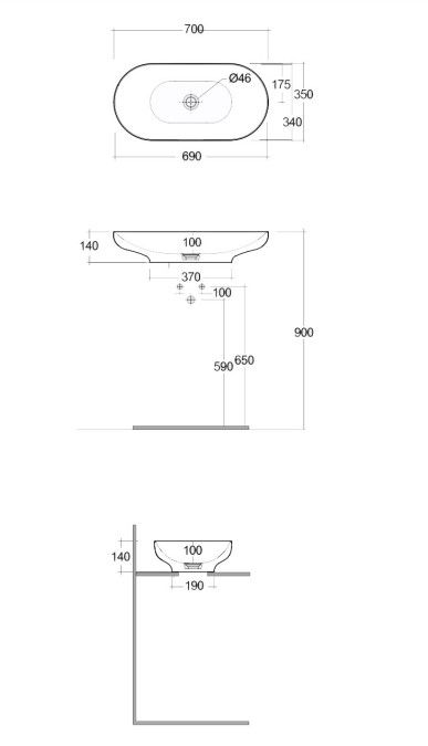 Chậu đặt bàn DESCT7000503A