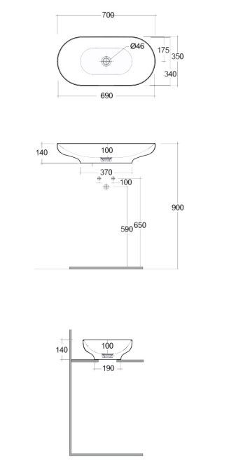 Chậu đặt bàn DESCT7000514A