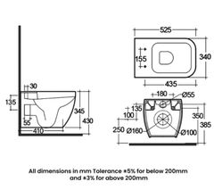 Bàn cầu treo tường MP13AWHA - két nước NEOFS04RAK8C