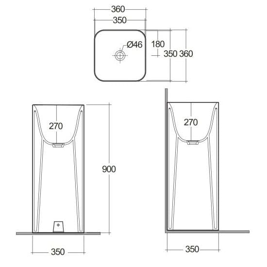 Chậu đặt sàn PETFS23600AWHA BTRFSPPR001