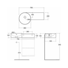 Chậu treo tường RAK-PETIT OVAL-R PETWB27700AWHA