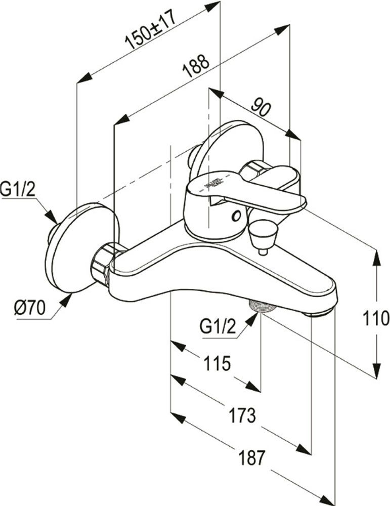 Củ sen tắm nóng lạnh RAK18002