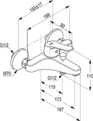 Củ sen tắm nóng lạnh RAK18002