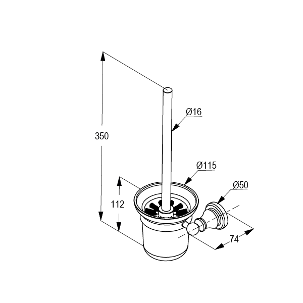 Giá treo đựng chỗi vệ sinh cổ điển RAK25032