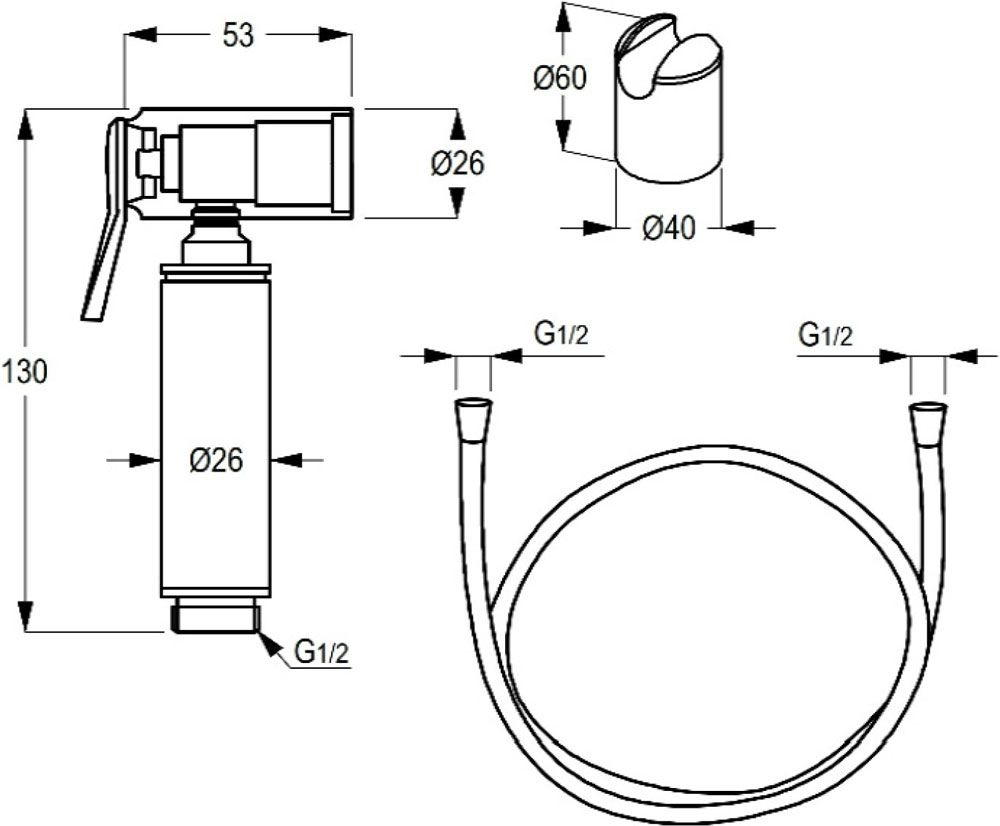 Dây xịt vệ sinh RAK32002.BK2