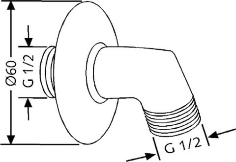Cút nối sen tắm âm tường RAK6054005