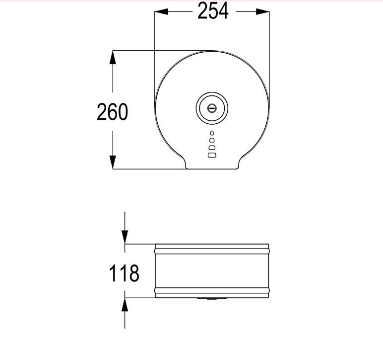 Hộp giấy vệ sinh tròn có khóa dành cho khu công cộng RAK90200