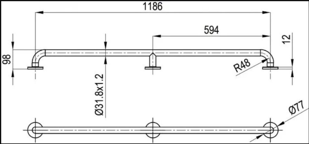 Thanh tay vịn RAK90421