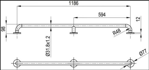 Thanh tay vịn RAK90421