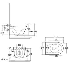 Bàn cầu treo tường RST23AWHA - két nước NEOFS04RAK8C