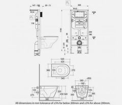 Bàn cầu treo tường RST23AWHA - két nước NEOFS04RAK8C