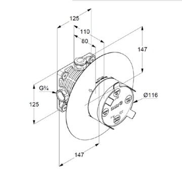 Bộ âm tường cho van điều khiển KLUDI FLEXX.BOXX 88011