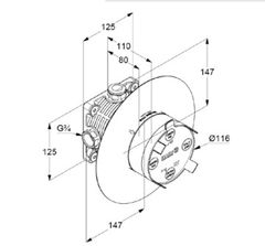 Bộ âm tường cho van điều khiển KLUDI FLEXX.BOXX 88011