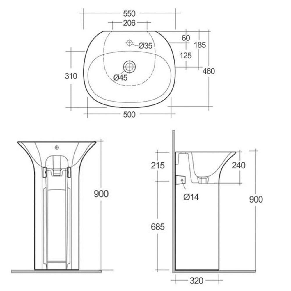 Chậu đặt sàn RAK-SENSATION  SENFS5501AWHA