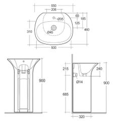 Chậu đặt sàn RAK-SENSATION  SENFS5501AWHA