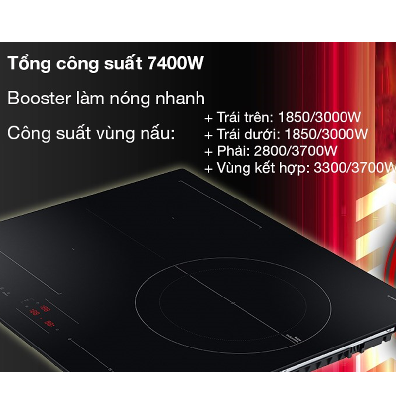 Bếp từ 3 vùng nấu Samsung NZ63B5046FK/SV