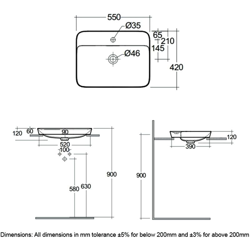 Chậu đặt bàn VARDI55501AWHA