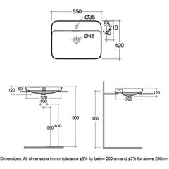 Chậu đặt bàn VARDI55501AWHA