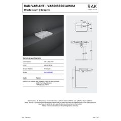 Chậu đặt bàn VARDI55501AWHA