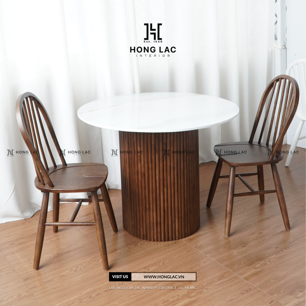 BỘ BÀN MẶT ĐÁ RUTHERFORD TRÒN 04 - PHONG CÁCH ĐƯƠNG ĐẠI, GỖ TỰ NHIÊN ...