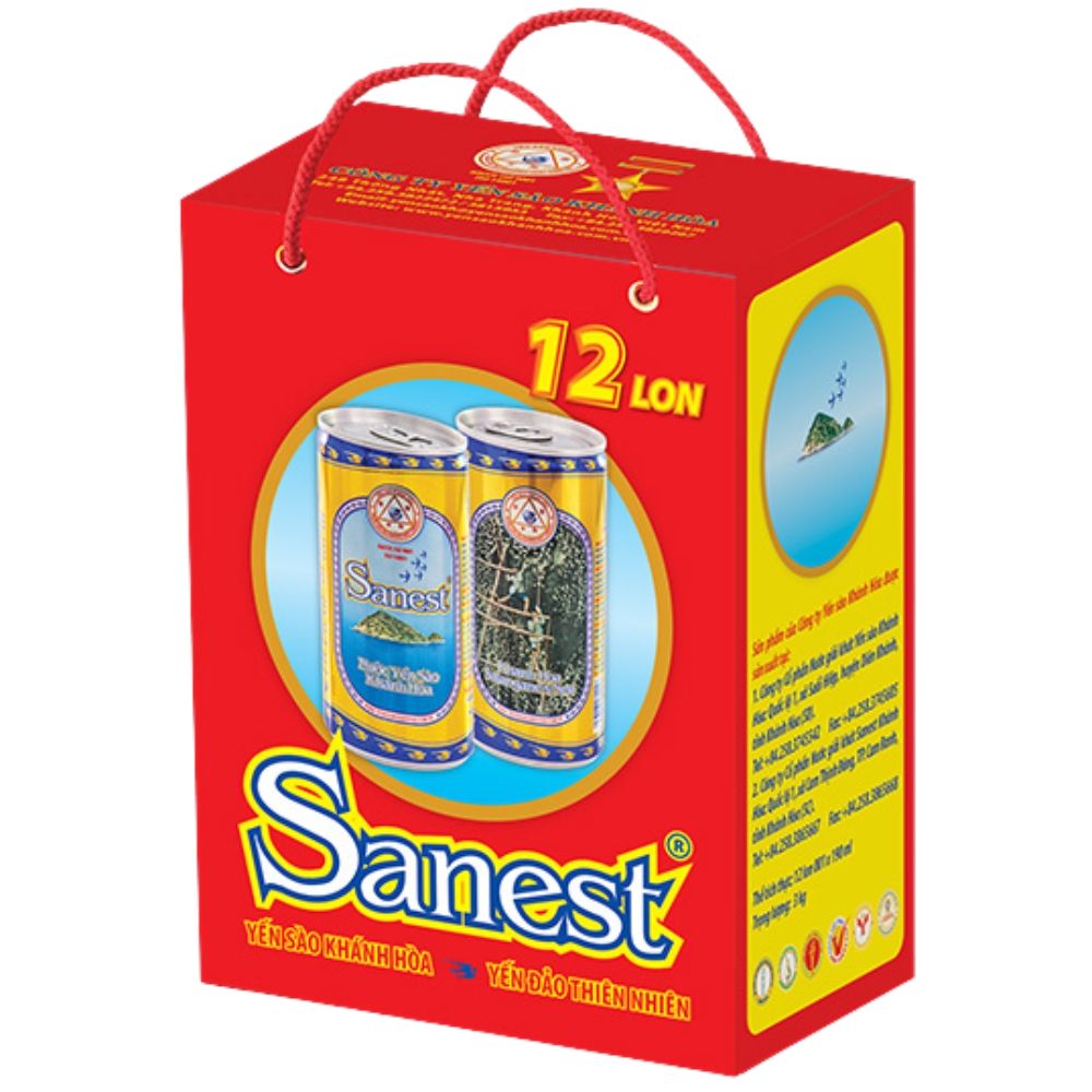  NƯỚC YẾN SÀO KHÁNH HÒA SANEST LON 190ML, HỘP 12 LON - 001H12 