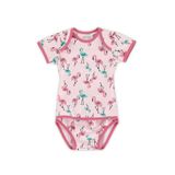  Bộ bodysuit bé gái màu hồng họa tiết hồng hạc 