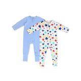  Set 2 bộ sleepsuit cho bé họa tiết ngôi sao, mặt trăng và tên lửa 