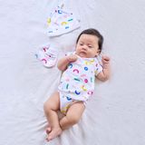  Set sơ sinh 6 món cho bé mới sinh họa tiết viên kẹo 