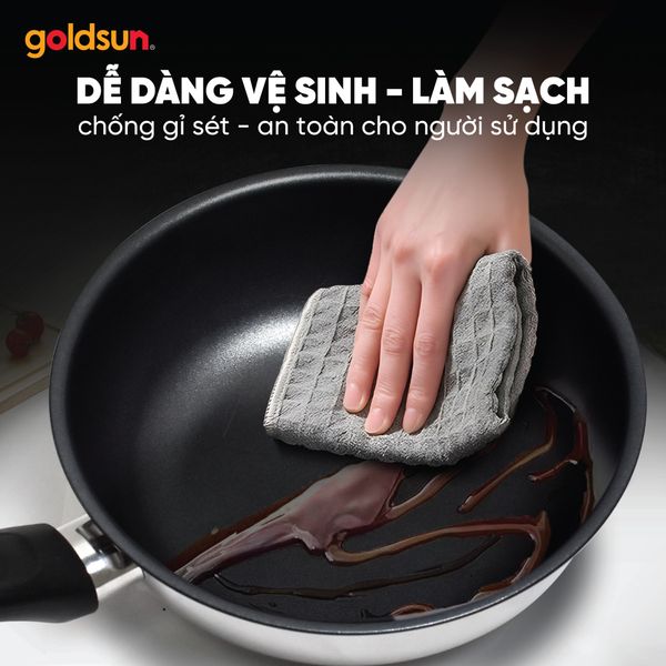 Chảo chống dính inox sâu lòng Goldsun GPA1410-IH