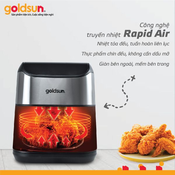 Nồi chiên không dầu goldsun GAF5842-D
