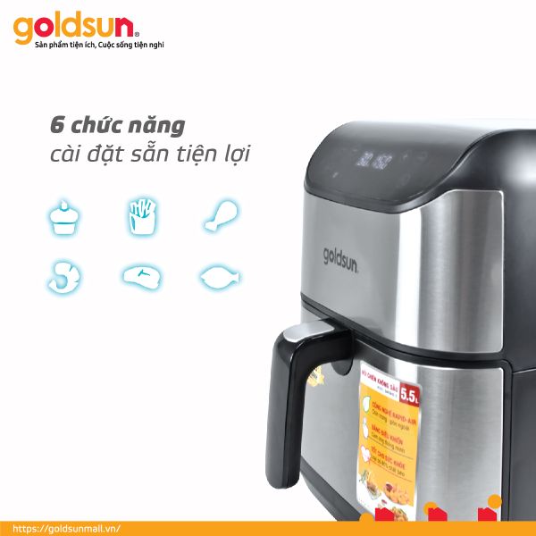 Nồi chiên không dầu goldsun GAF5842-D