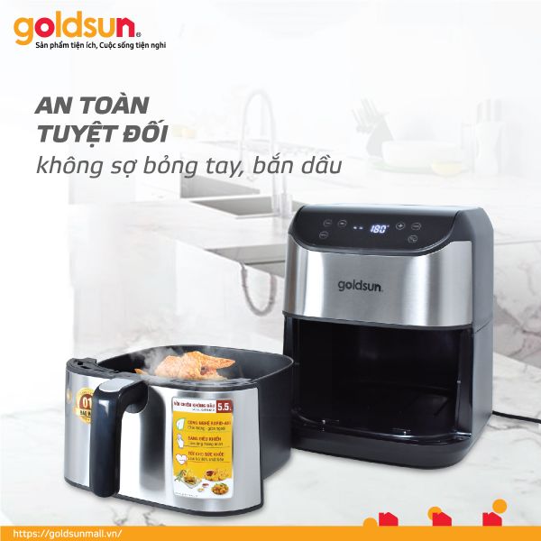 Nồi chiên không dầu goldsun GAF5842-D